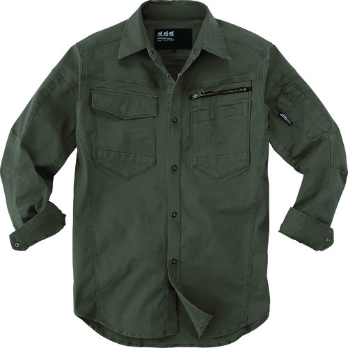 ジーベック XEBEC 長袖シャツ2273-62-L アーミーグリーン 2273-62-L [976-512018]