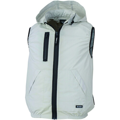 ジーベック XEBEC 空調服ベスト（フード付き）XE98029-22-5L シルバーグレー XE98029-22-5L [976-675591]