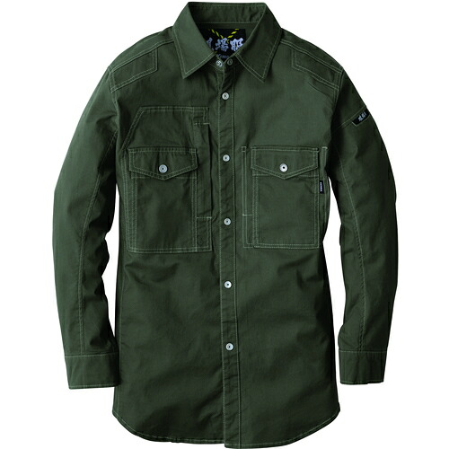 ジーベック XEBEC 長袖シャツ2833-62-5L アーミーグリーン 2833-62-5L [976-705168]