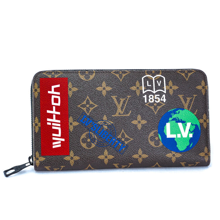 大人気新作 Vuitton Louis ルイヴィトン 長財布 メンズ M676 ジッピーオーガナイザー ロゴストーリー モノグラム 財布