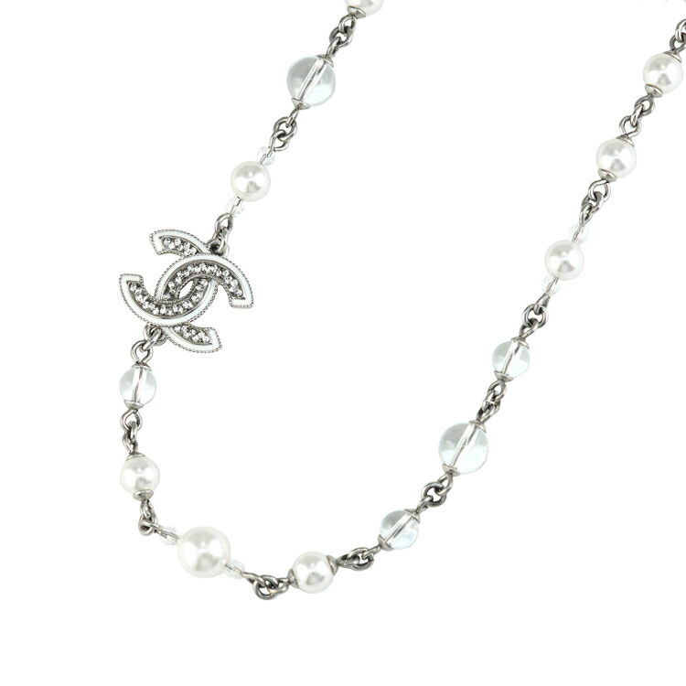 楽天市場】CHANEL シャネル CHANEL Logo Rhinestone Necklace