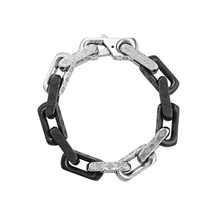 LOUIS VUITTON ブレスレット モノグラム チェーン M00686 ステンレススチール シルバー マットブラック LV ブランドアクセサリー 5477549M【中古】 45,435円