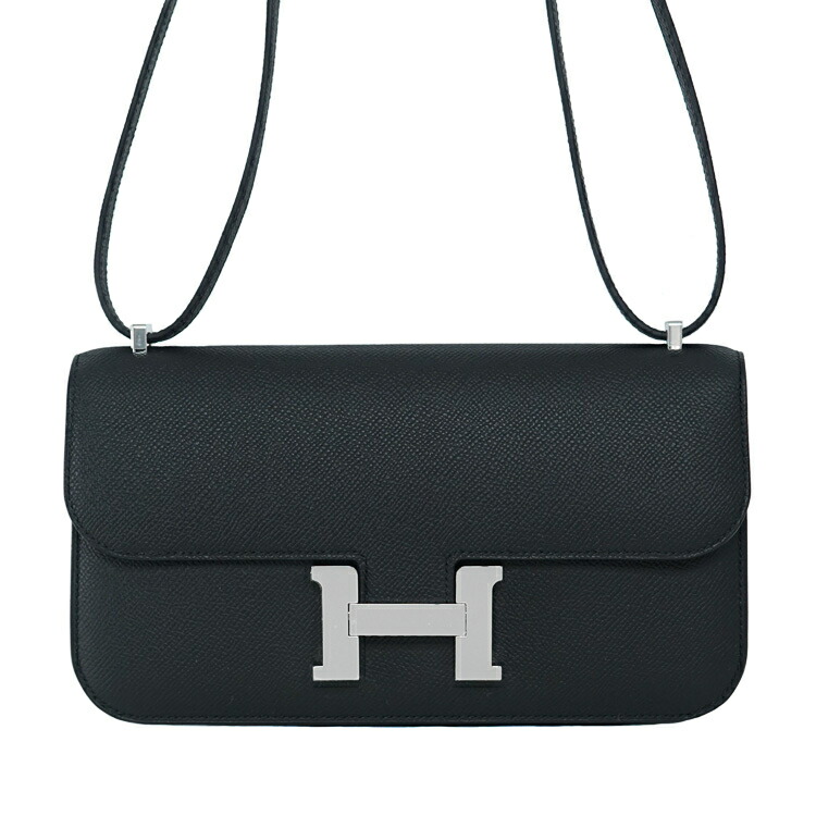 【未使用品】HERMES コンスタンス エラン ミロワール ショルダーバッグ エプソン ブラック シルバー金具 K刻 ミラー付き ブランドバッグ 5s57416h【中古】