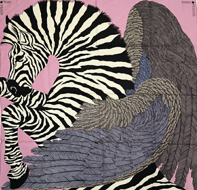 楽天市場】【エルメス】Hermes カレ90 シルクスカーフ Zebra Pegasus