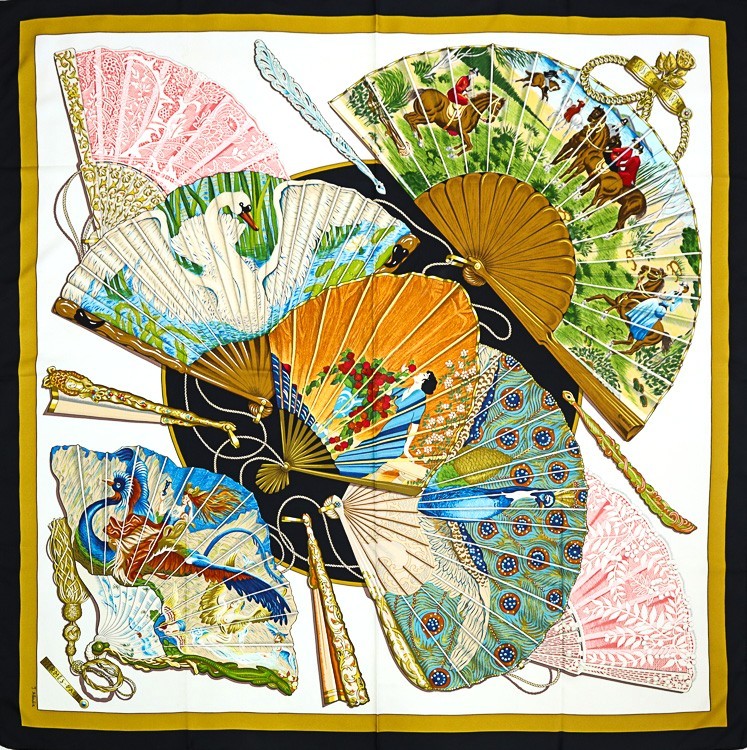 【美品】HERMES カレ90 プロヴァンスの花刺繍 エルメス スカーフ カレ90 プロヴァンスの花刺繍 Provence シルク