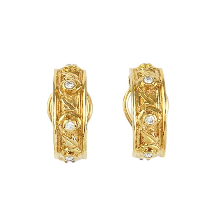MIKIMOTO ダイヤモンド イヤリング ゴールド K18YG イエローゴールド 0.10ct / 0.10ct ブランドジュエリー 5s71318j【中古】|大進洋行