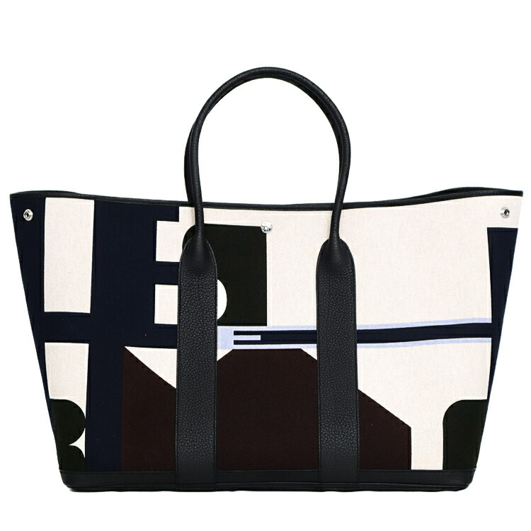 【極美品】HERMES エルメス 苑地寄りあい49 GM ヴォヤージュ トートバッグ ハンドバック トワルアッシュ ネゴンダ ブルーインディゴ エクリュ ベージュ ノワール ブランド名御徒面子 6003359j【中古】