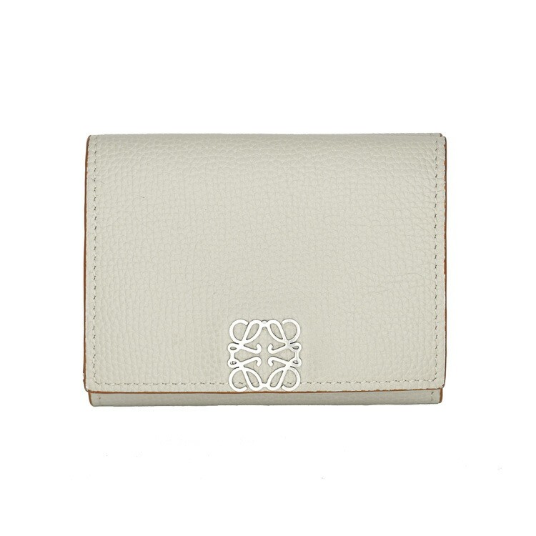 LOEWE ロエベ アナグラム 三つ折り財布 コンパクトウォレット レザー ライトゴースト グレージュ 中古 5291439mt 32,435円