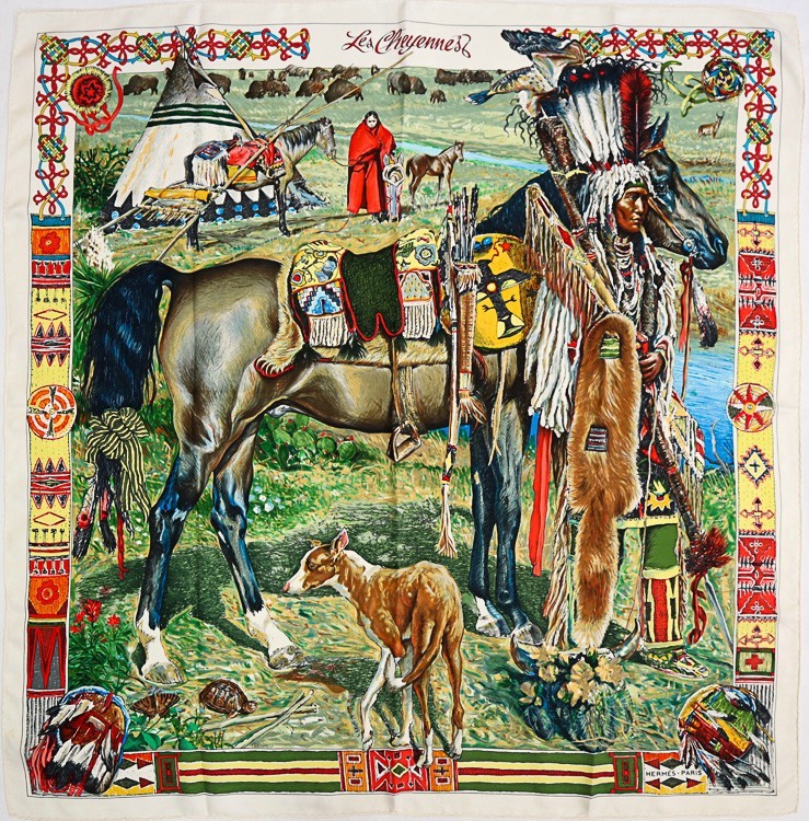 楽天市場】エルメス スカーフ カレ シルク100％ インディアン Les