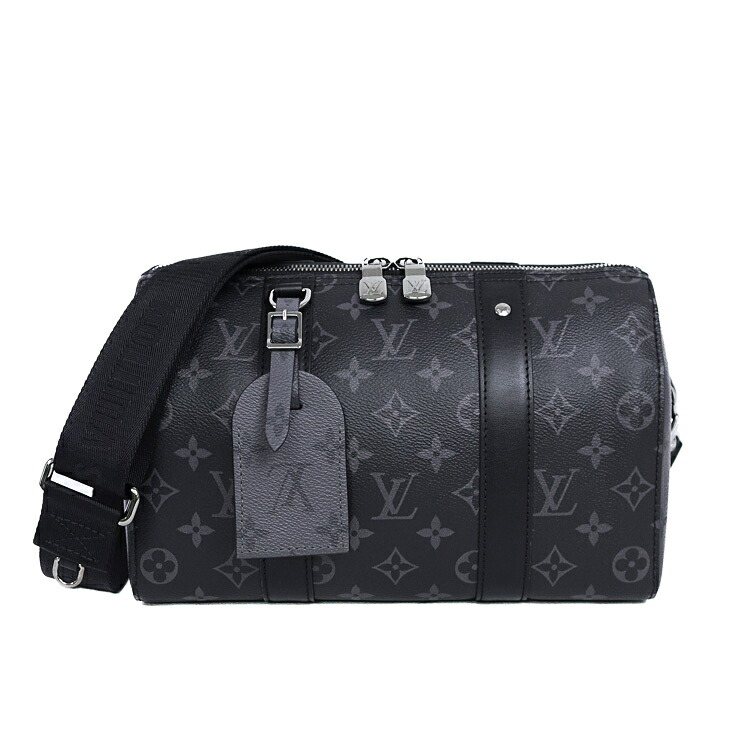 【極美品】LOUIS VUITTON モノグラム エクリプス シティキーポル メンズバッグ ショルダーバッグ M45936 シルバー金具 ブラック グレー 6110725j 【中古】