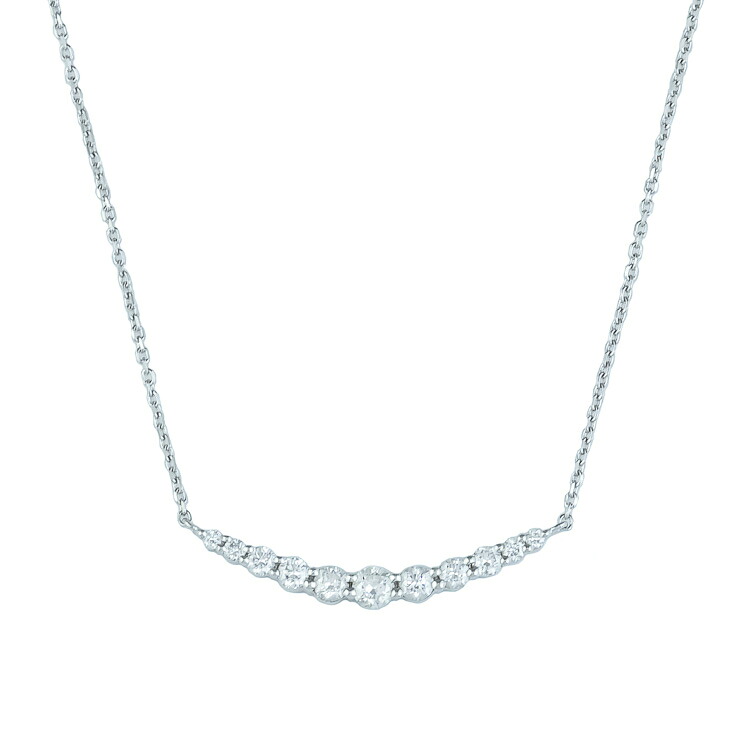 【中古】４℃ ヨンドシ- ダイヤモンド ネックレス Pt850 プラチナ ライン シンプル ジュエリー レディース アクセサリー 6109850mｍ-L｜大進洋行