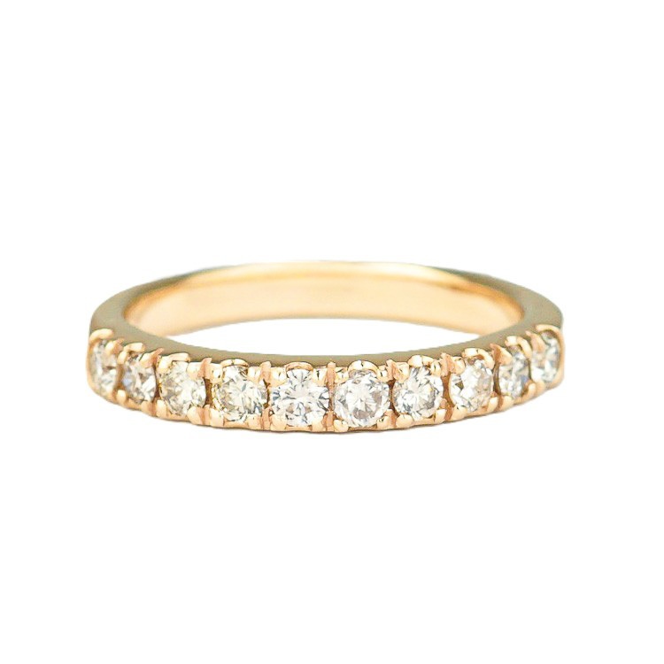 【中古】ダイヤモンド 0.50ct ハーフエタニティ 9.5号 リング K18 イエローゴールド シンプル 記念日 ジュエリー レディース 指輪 6073031mｍ-L