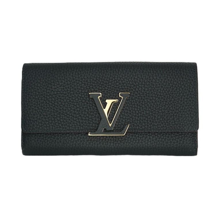 【未使用】LOUIS VUITTON ポルトフォイユ･カプシーヌ 二つ折り 長財布 M61248 トリヨン レザー ICチップ ノワール ブラック ルイヴィトン 6130515j【中古】