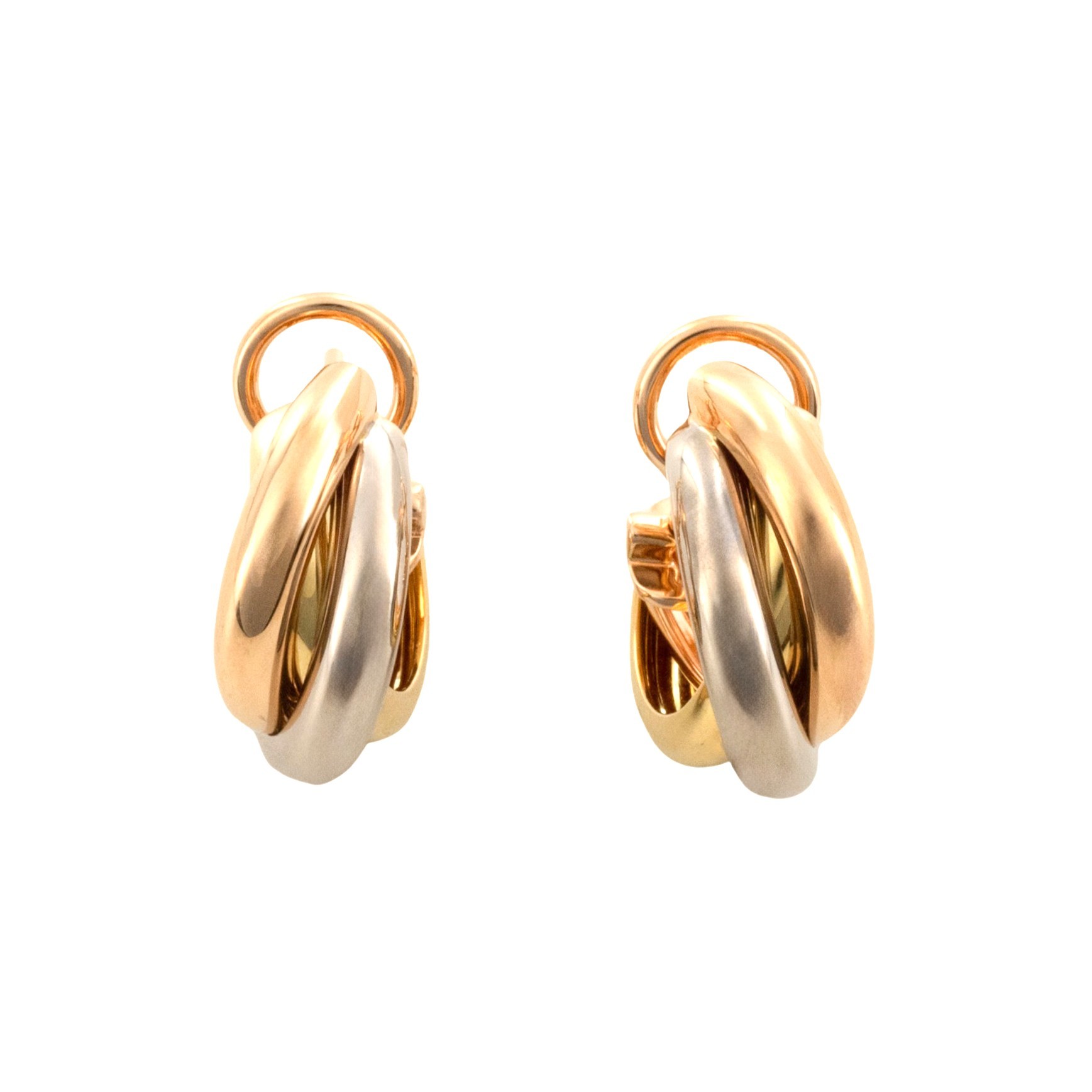 【美品】CARTIER カルティエ トリニティピアス レディースジュエリー ピアス 18金 K18 750 PG YG WG ピンクゴールド イエローゴールド ホワイトゴールド 5083015j 【中古】