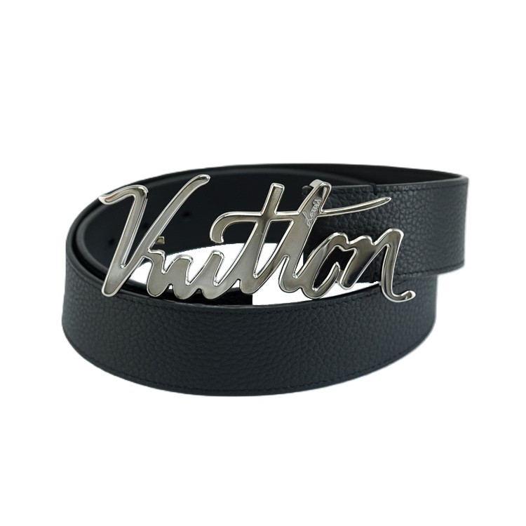 【美品】LOUIS VUITTON 胴締め 胴締め LVオートグラフ記録 M0187 トリヨンレザー 黒いこと しろがね色金具 90/36 ブランド名小物 ルイヴィトン 6168435m【中古】 ベルト・サスペンダー-レディースベルト-バッグ・小物・ブランド雑貨