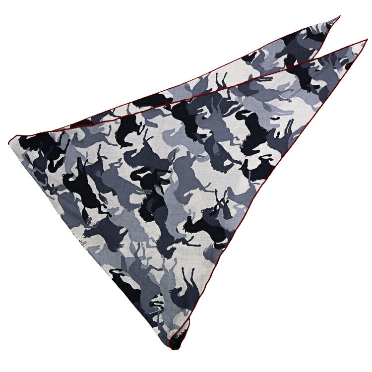 【美品】HERMES えり巻き 化けの皮 馬柄 カシミール 70％ 地絹 30％ ブランド名小物 エルメス 6185953m【中古】