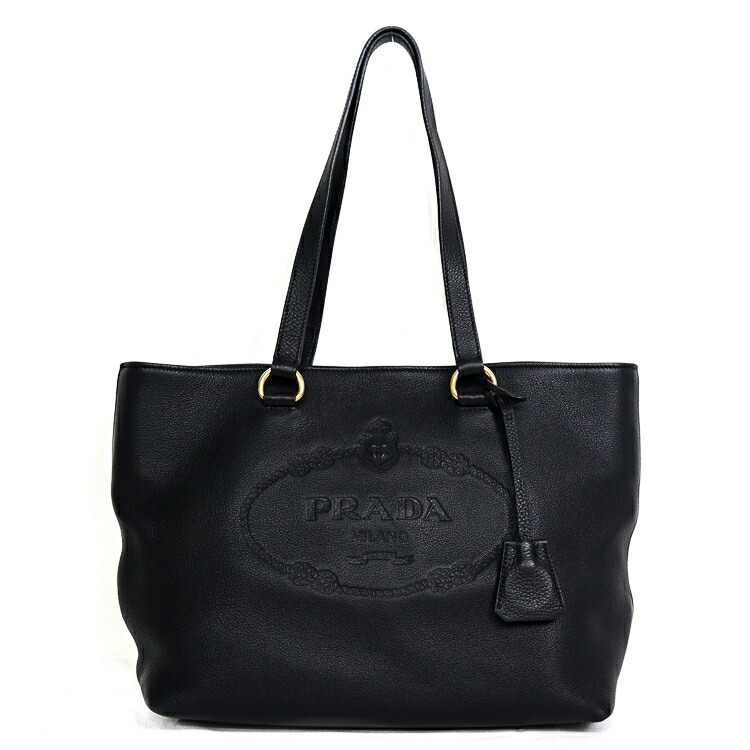 【美品】PRADA トートバッグ ショルダーバッグ レディース御徒面子 1BG100 子ウシ なめし革 NERO 黒いこと ブランド名御徒面子 プラダ 6183411j【中古】
