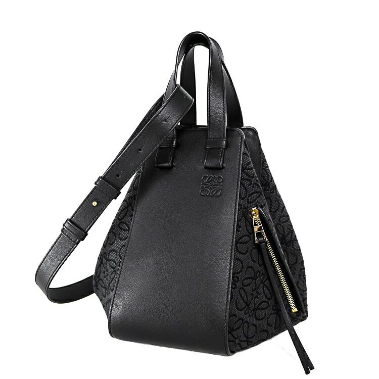 LOEWE ハンモック スモール アナグラム ショルダーバッグ ハンドバッグ A538S35X29 ジャガード カーフ レザー ブラック ブランドバッグ ロエベ 6191116j【中古】｜大進洋行