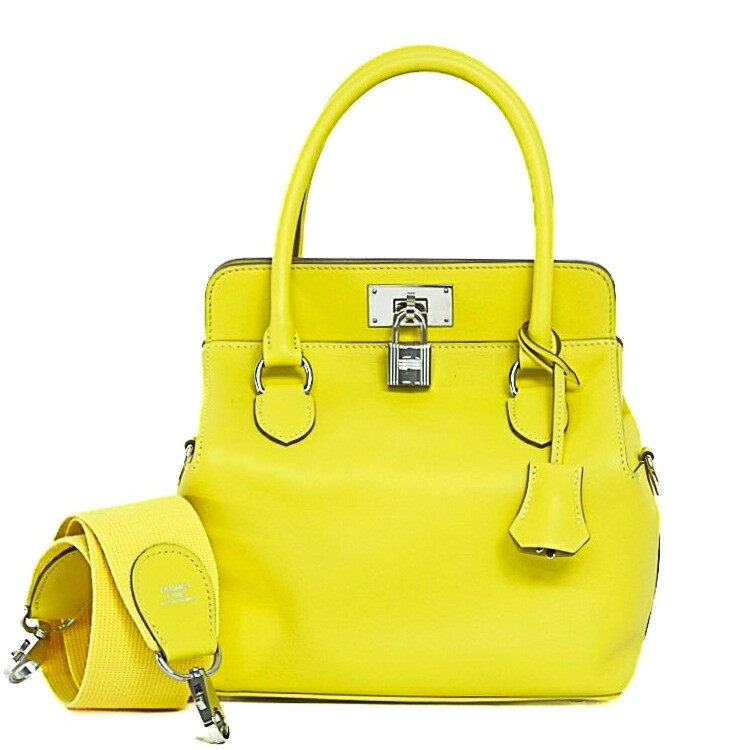 【美品】 エルメス ツールボックス20 ハンドバッグ ショルダーバッグ スイフト ライム シルバー金具 D刻 HERMES 4s66843j【中古】｜大進洋行