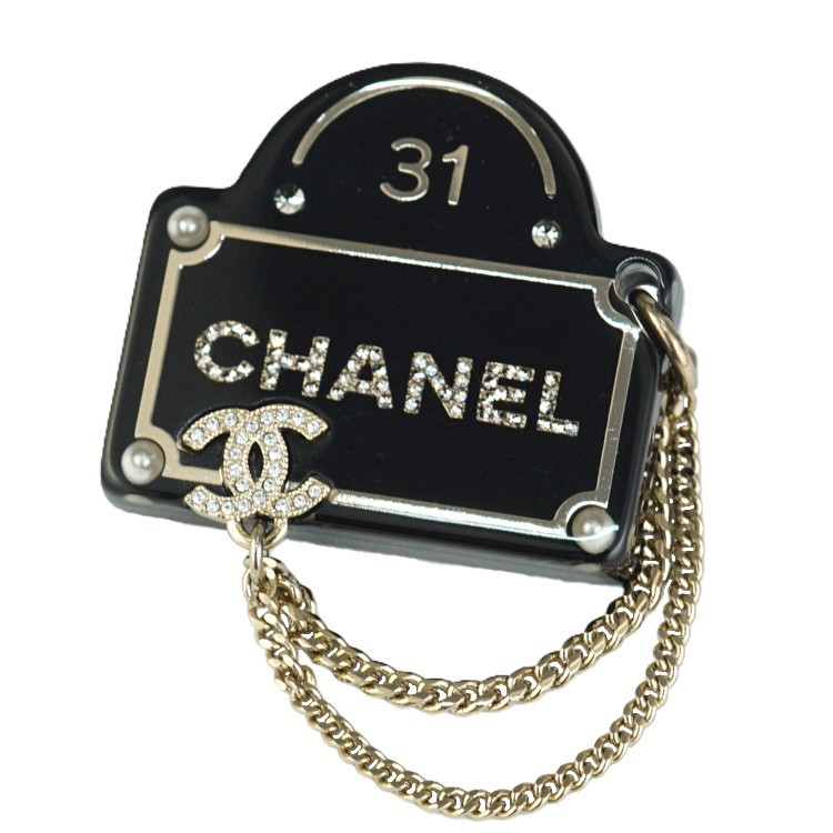 【極美品】CHANEL ブローチ ココマーク クリスタル ラインストーン AB9372 メタル ラインストーン D22B ブラック ブランド小物 シャネル 6242346m【中古】｜大進洋行