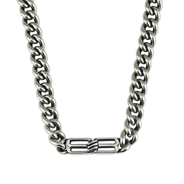 【美品】 バレンシアガ BB Icon チェーン ネックレス ロゴ メタル シルバー系 サイズS アクセサリー 871954 BALENCIAGA 6298051m【中古】｜大進洋行 47,400円