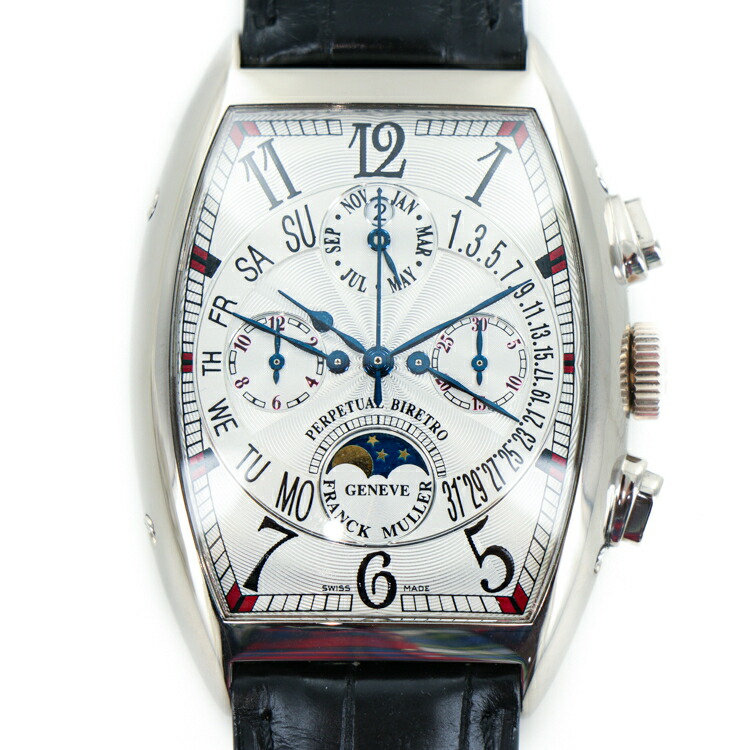【新品同様】 FRANCK MULLER フランク ミュラー トノー クロノグラフ パーペチュアルカレンダー ビーレトログラード 7850CC QPB OG 白文字盤 メンズ腕時計 6276021h 【中古】｜大進洋行
