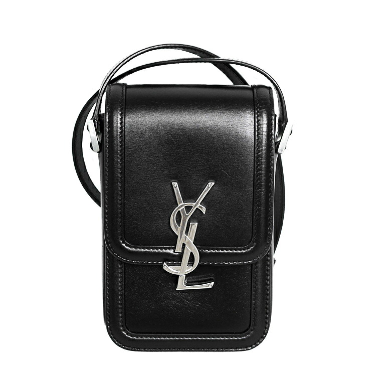 【美品】Saint Laurent ソルフェリーノ ショルダーバッグ ミニ御徒面子 753963 子ウシ なめし革 黒いこと しろがね色金具 ブランド名御徒面子 サンローラン 6266711j【中古】