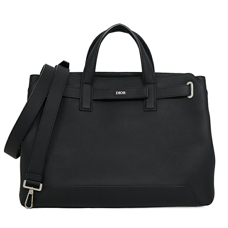 【極美品】クリスチャン・ディオール Dior Normandie トートバッグ ミディアム メンズバッグ ショルダーバッグ 2Way カーフスキン ブラック 6374330j 【中古】|大進洋行