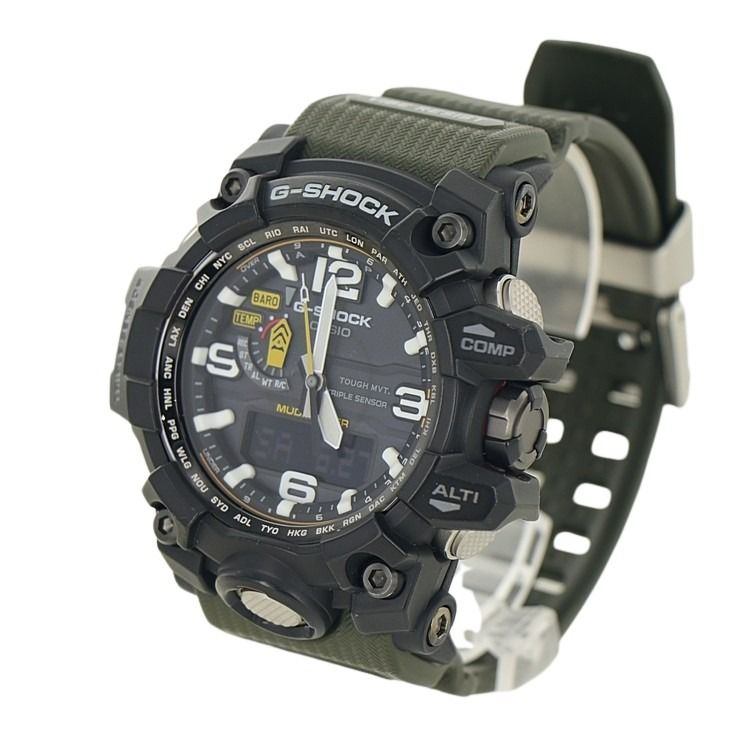 【美品】 CASIO MAD MASTER GWG-1000-1A3JF MASTER OF G メンズ腕時計 マッドマスター ソーラー電波 トリプルセンサー ブラック カーキ 6253325m 【中古】｜大進洋行