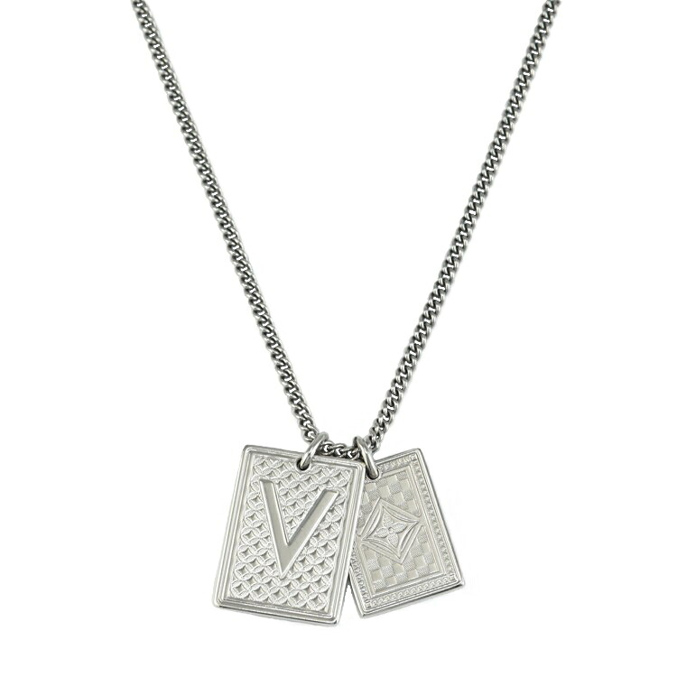 【極美品】LOUIS VUITTON ネックレス コリエ プラークス ギャンブリング ペンダント M62678 メタル シルバー アクセサリー ブランド小物 ルイヴィトン 6370828m【中古】|大進洋行