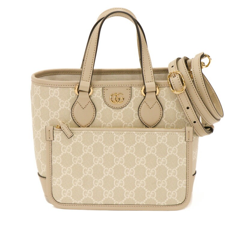 【極美品】GUCCI オフィディア スモールトートバッグ レディースバッグ ショルダーバッグ 2Way ハンドバッグ 811716 GGスプリーム ゴールド金具 ベージュ 5417513J 【中古】｜大進洋行