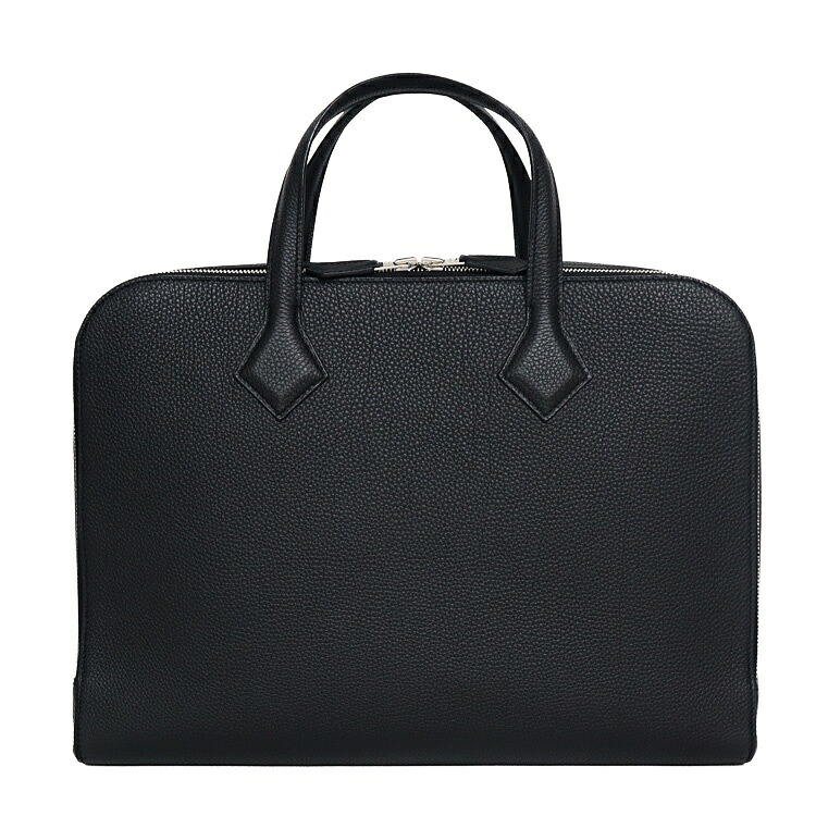 【美品】 エルメス ヴィクトリア ライト ビジネスバッグ ブリーフケース ハンドバッグ トゴ ブラック シルバー金具 U刻 HERMES 6409946j【中古】|大進洋行