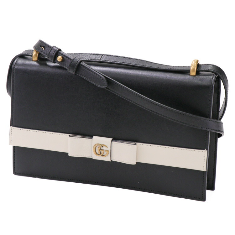 【美品】GUCCI 日本限定 GGマーモント レディースバッグ ショルダーバッグ 432680 レザー 黒 ブラック バッグ ブランドバッグ 鞄 3464285MD4【中古】