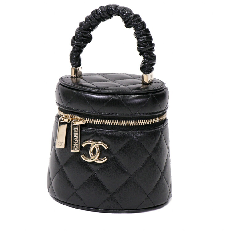 【極美品】CHANEL マトラッセ レディースバッグ ミニバッグ ハンドバッグ 3203**** 2021年 ラムスキン レザー ブラック ブランドバッグ 5242229J【中古】