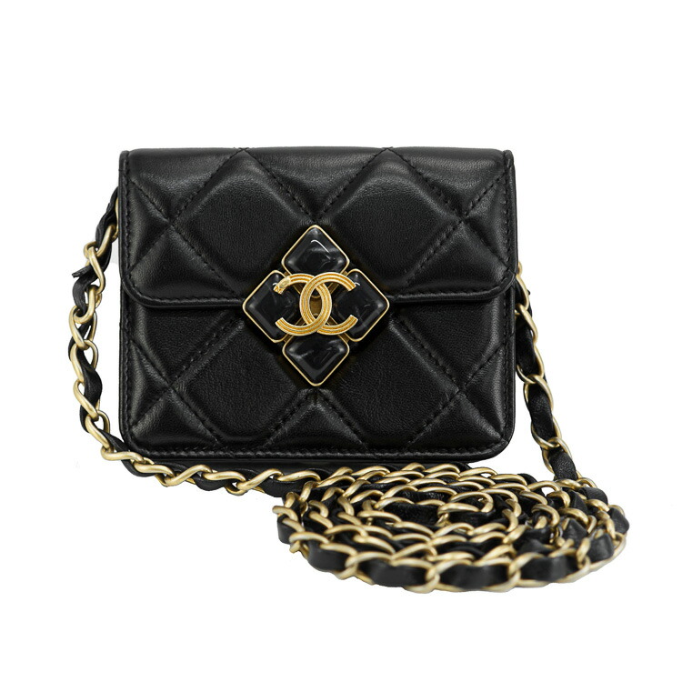 【中古】CHANEL ココマーク 31番台 マトラッセ ミニチェーンショルダー レディースバッグ ミニ ウォレット コインケース カード入れ ショルダーバッグ AP2261 レザー アンティークゴールド金具 ブラック 5313622J 【中古】|大進洋行