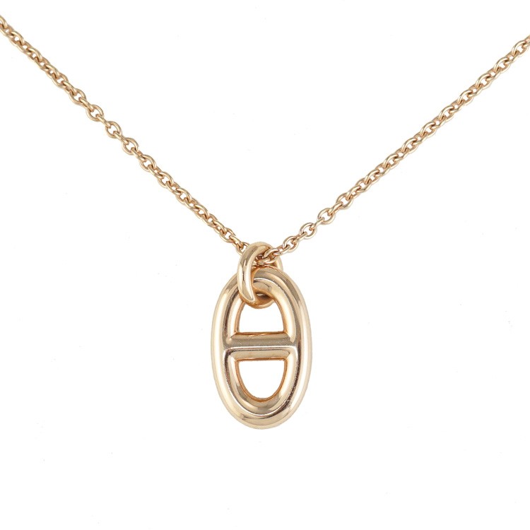 HERMES ゴールドオーバルペンダントネックレス HERMES ゴールド オーバルペンダント ネックレス - メルカリ
