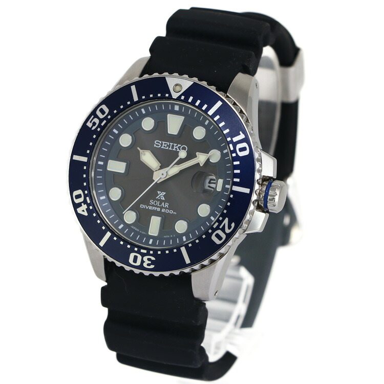 【美品】 SEIKO プロスペックス ソーラー ダイバー SBDJ019 V157-0BT0 ステンレス ラバーベルト ブラック メンズ腕時計 6096612m 【中古】