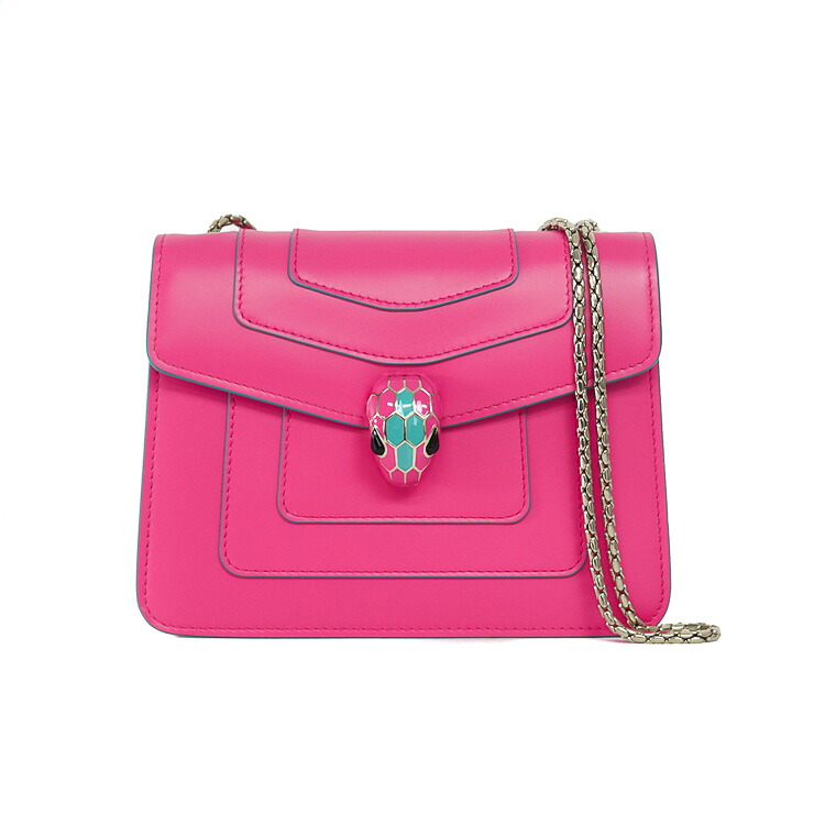 【極美品】BVLGARI セルペンティ フォーエバー レディースバッグ ショルダーバッグ レザー ピンク ブランドバッグ 5338111JE1【中古】