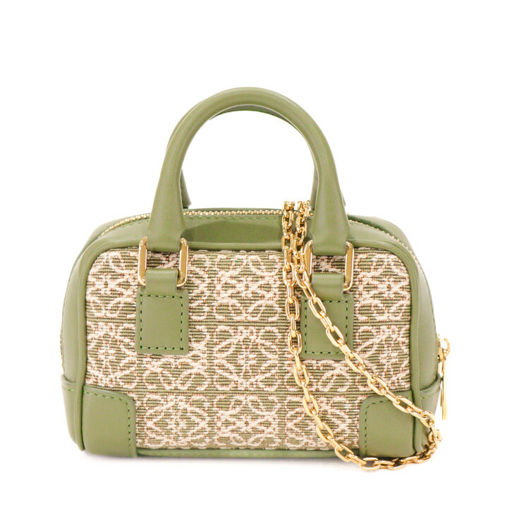 【極美品】LOEWE アマソナ ナノ レディース御徒面子 2WAY御徒面子 ハンドバック ショルダーバッグ A039U96X02 帆布 なめし革 カーキ ブランド名御徒面子 5362267MS【中古】