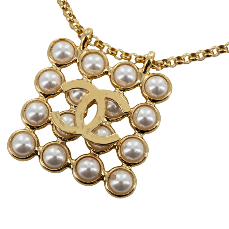 シャネル　ネックレス　シャネル　くすみゴールド　パール 楽天市場】シャネル CHANEL ネックレス パールxゴールド