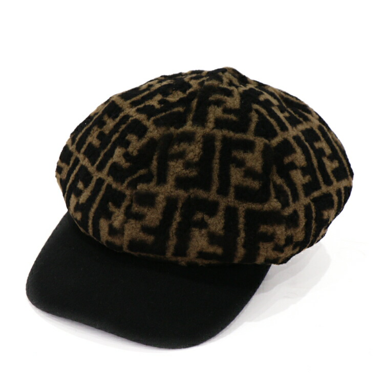 楽天市場】FENDI フェンディ ズッカ柄 ミンク フォックス ファー 帽子