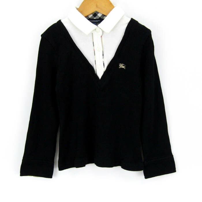 バーバリー　キッズ　長袖シャツ 美品】バーバリー キッズ ロゴカットソーTシャツ 長袖 120