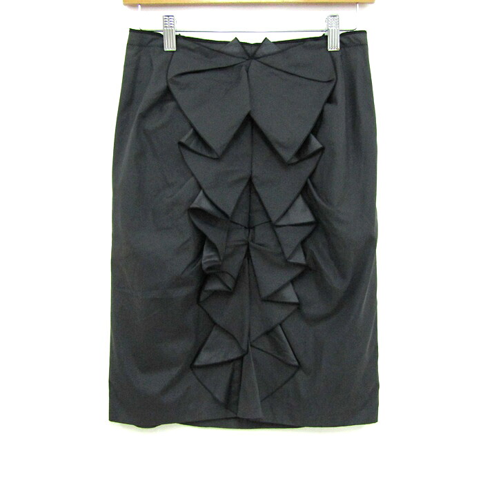 ランバン タイトスカート ボトムス フリルリボン レディース 38サイズ ダークグレー LANVIN 【中古】｜大特価屋