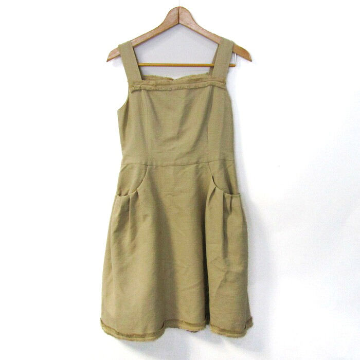 【39%OFFクーポン配布中 7/19 20:00~7/26 01:59】フォクシー ワンピース トップス ジャンパースカート シルク レディース 40サイズ ベージュ FOXEY 【中古】|大特価屋