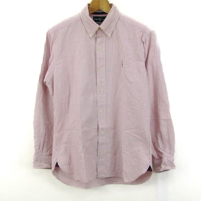 ラルフローレン 長袖シャツ クラシックフィット ストライプ トップス メンズ Mサイズ レッド系&times;ホワイト RALPH LAUREN 【中古】｜大特価屋