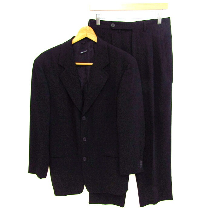 希少 ジョルジオアルマーニ セットアップ スーツ ブラック 52 2XL GIORGIO ARMANI(ジョルジオ・アルマーニ) セットアップスーツ