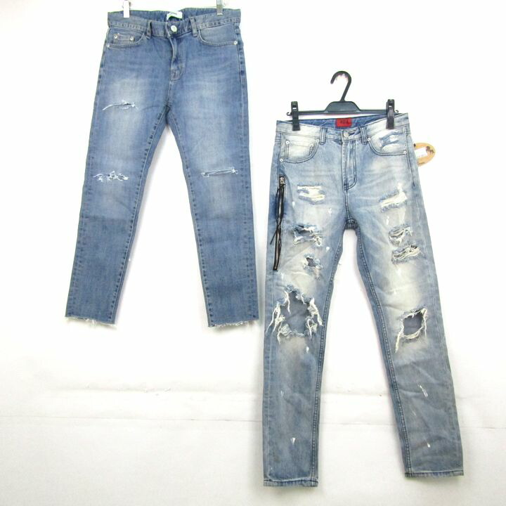 【39％OFFクーポン配布中 7/19 20:00～7/26 01:59】424/DIGREEN/GRACIAS デニムパンツ 3点セット 未使用有 Mサイズ ダメージ加工 ボトムス まとめて メンズ pants 【中古】｜大特価屋
