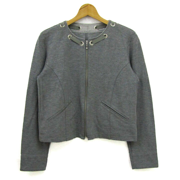 【楽天市場】ヒロコビス ブルゾン ノーカラージャケット ストレッチ ブランド アウター レディース 11サイズ グレー HIROKO BIS