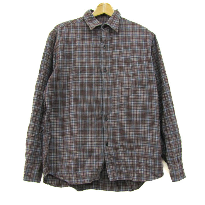 楽天市場】アニエスベーオム チェック 長袖 シャツ 38 ブルー agnes b