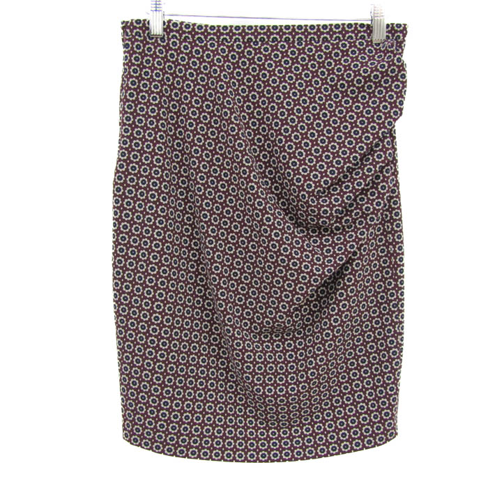 マックスマーラ スコート ボトムス 総柄 伸ばすこと 土日伝達ルート レディース J40大いさ エンジ×紺×白 MAX MARA 【中古】 レディースファッション-スカート